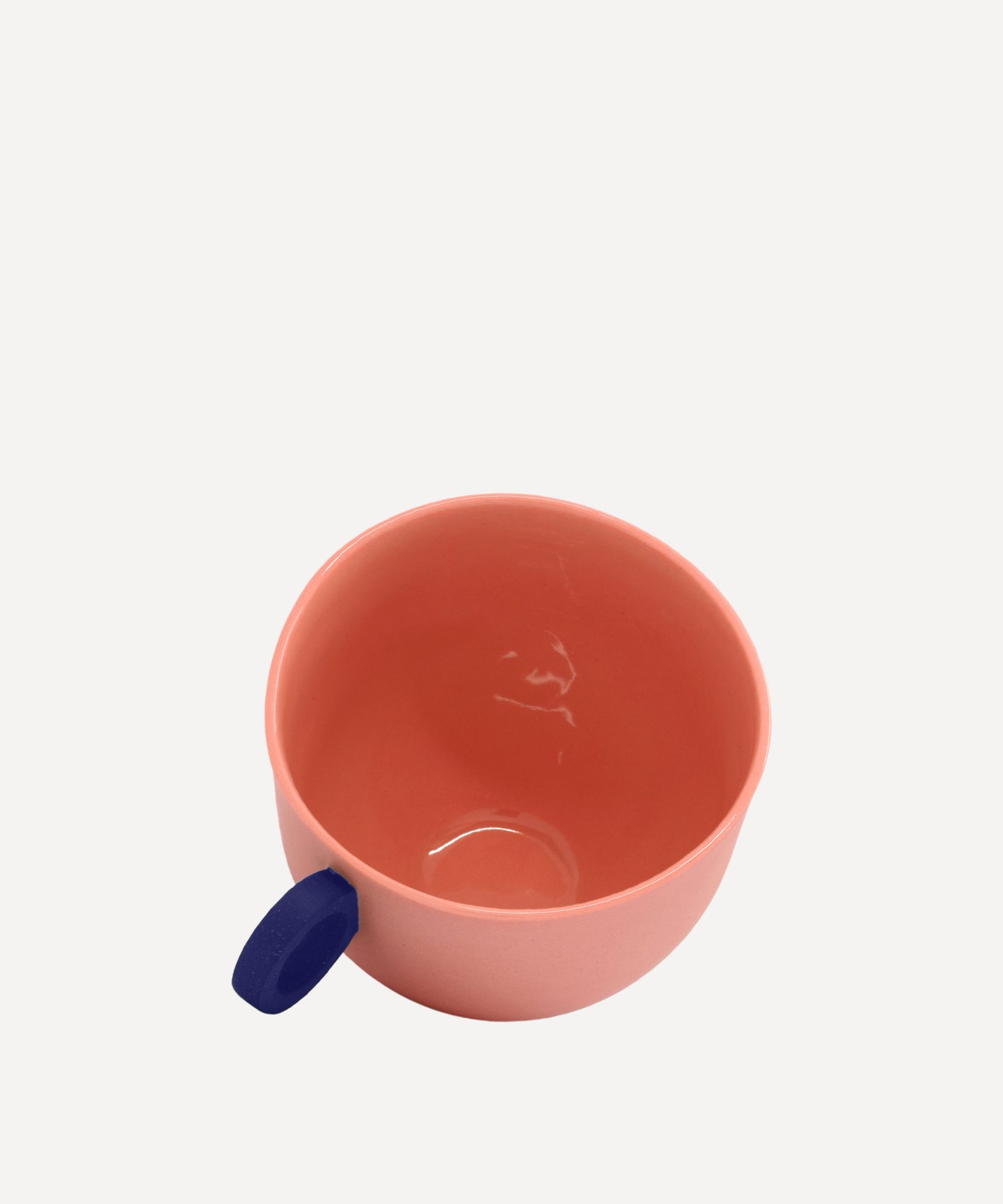Syros Pink Mug with Blue Ring Handle