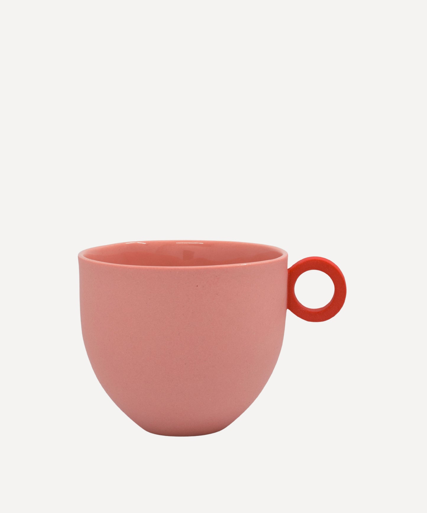 Syros Pink Mug with Pink Ring Handle