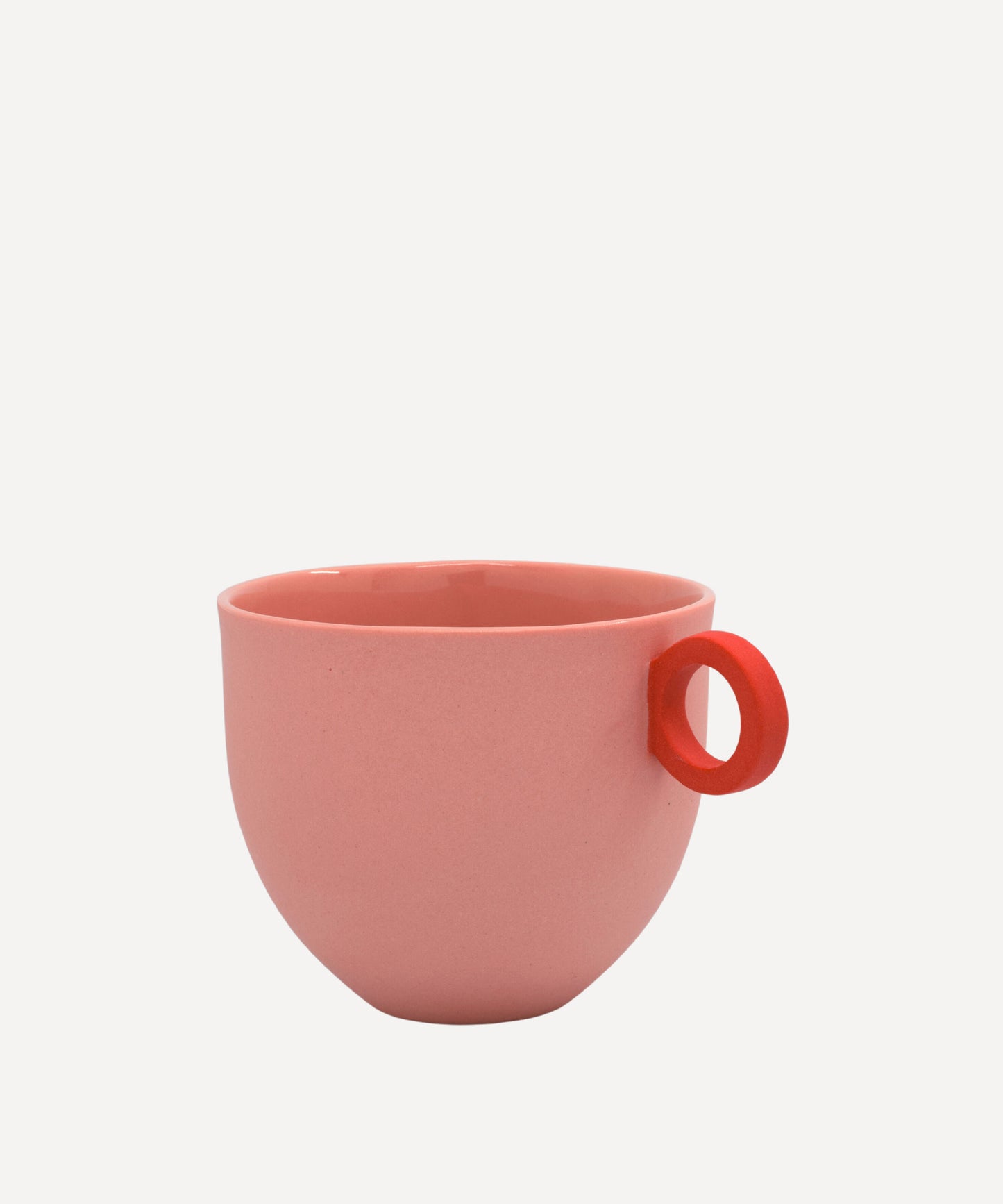 Syros Pink Mug with Pink Ring Handle