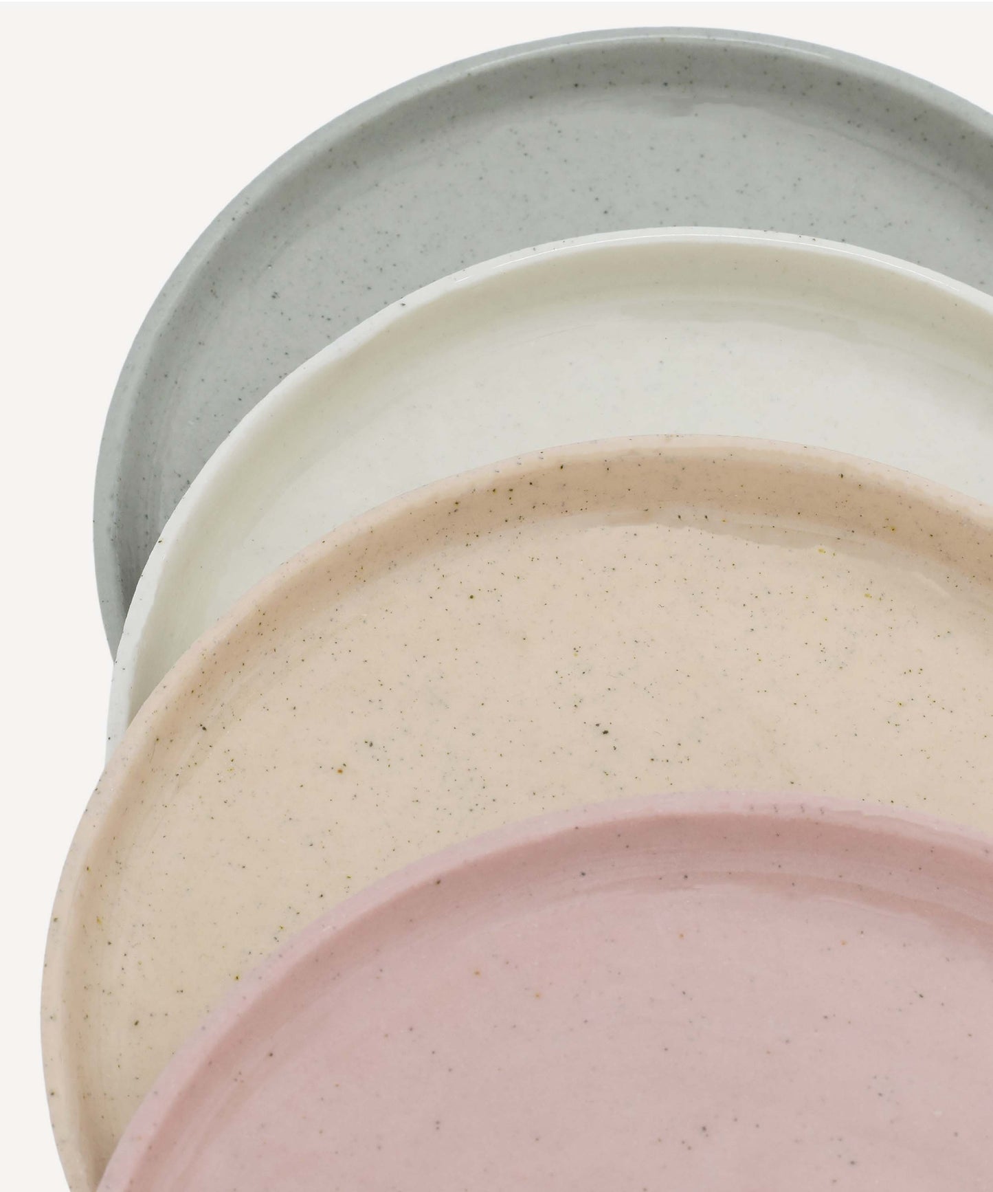 Matt Speckle White Mug with Green Handle