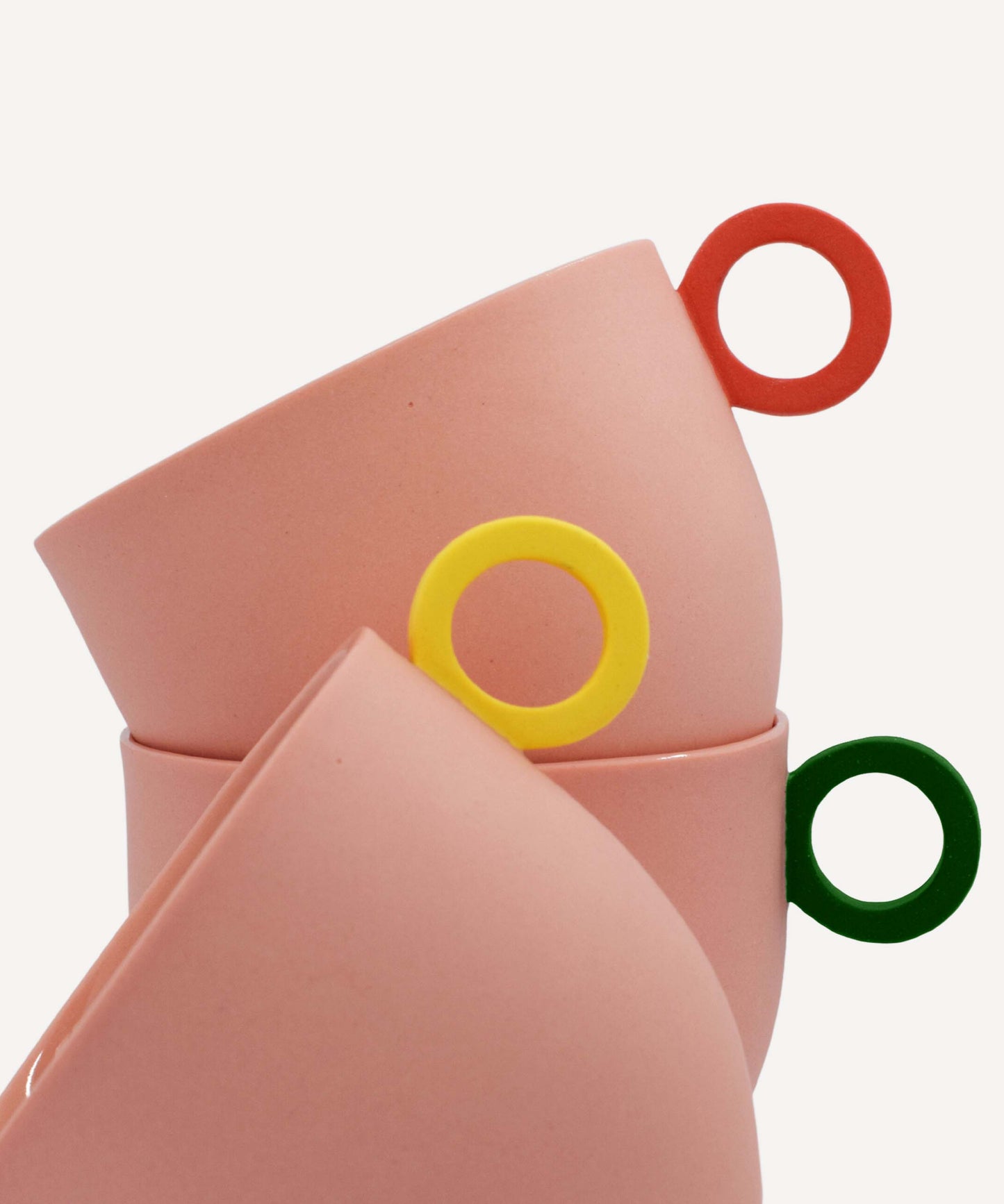Syros Pink Mug with Pink Ring Handle