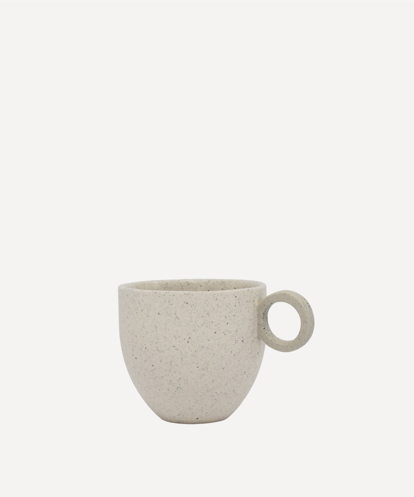 Matt Speckle White Espresso Cup with Grey Handle
