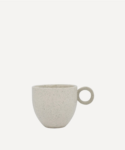 Matt Speckle White Espresso Cup with Grey Handle