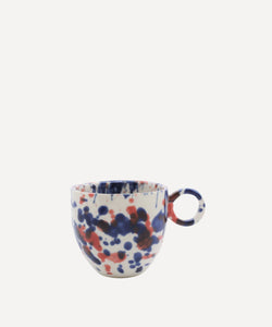 Blue and Red Splatter Espresso Cup