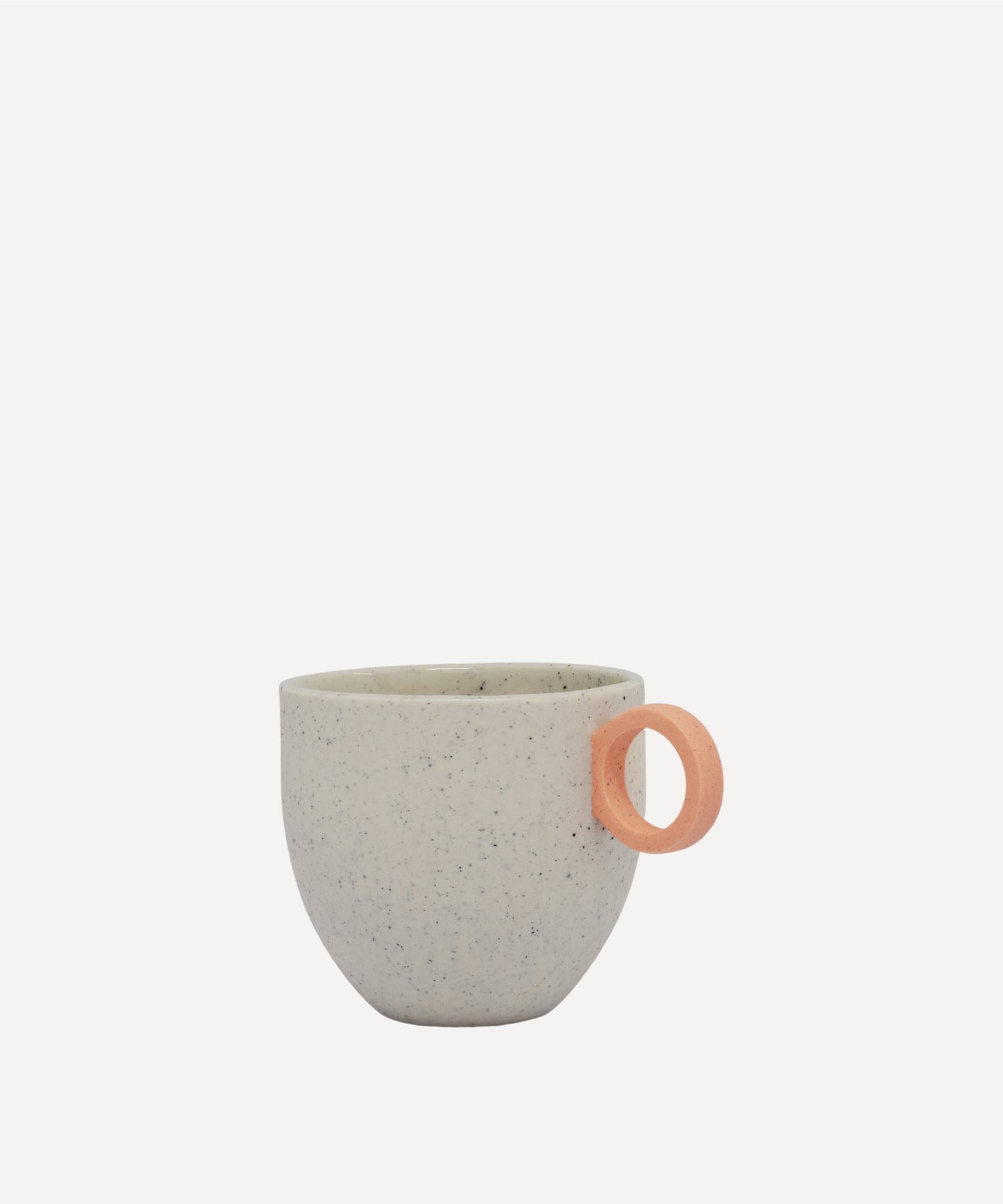 Matt Speckle White Espresso Cup with Peach Handle