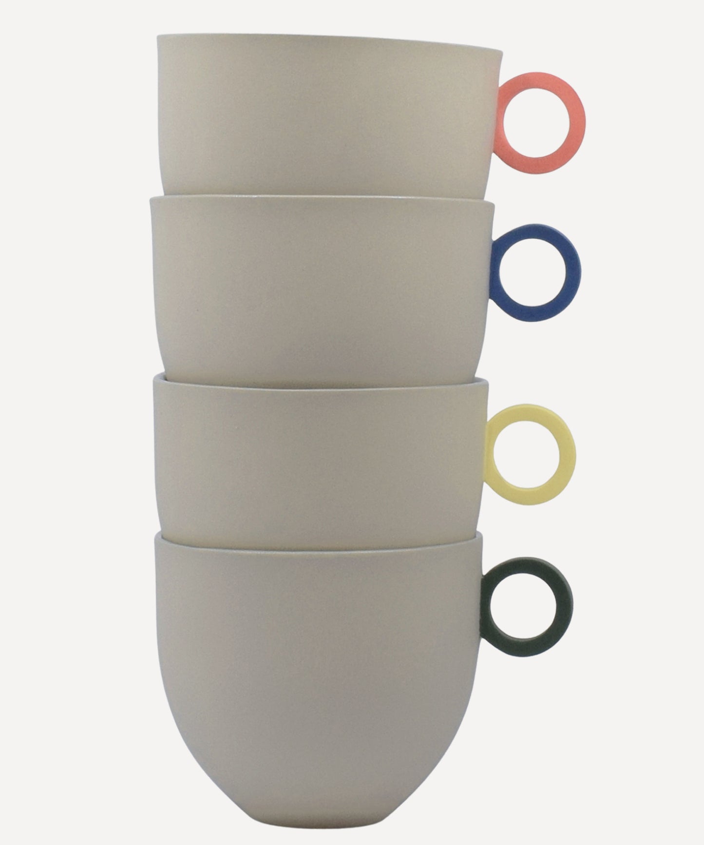 Syros Grey Mug with Pink Ring Handle
