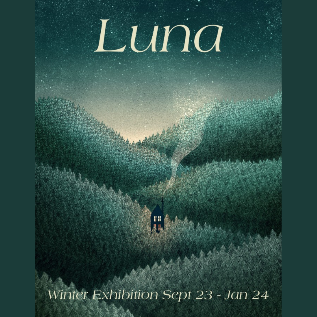 Luna at Arteria Gallery. The enchanting collection of work is based around winter light, with autumn colours, cosy knits, self nurturing products and festive gifts.  The exhibition is held in the first floor gallery and runs until January 2024.