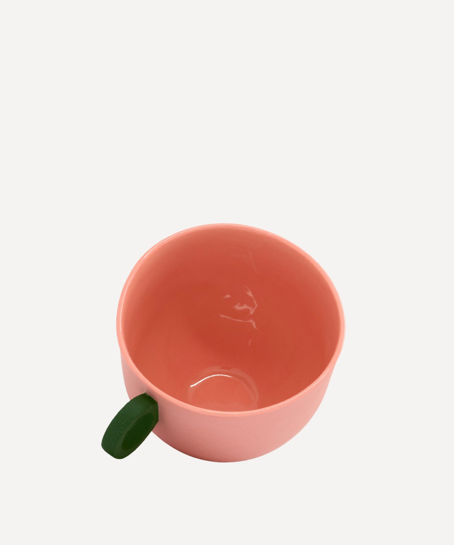 Syros Pink Mug with Green Ring Handle