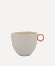 Load image into Gallery viewer, Matt Speckle White Mug with Peach Handle
