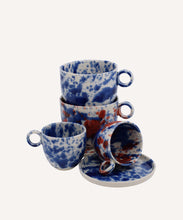 Load image into Gallery viewer, Blue and Red Splatter Espresso Cup