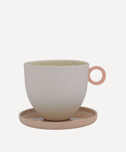 Load image into Gallery viewer, Matt Speckle White Mug with Pink Handle