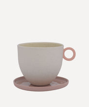 Load image into Gallery viewer, Matt Speckle White Mug with Pink Handle