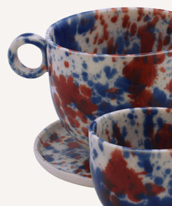 Blue and Red Splatter Mug