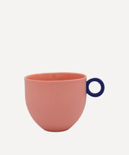 Load image into Gallery viewer, Syros Pink Mug with Blue Ring Handle