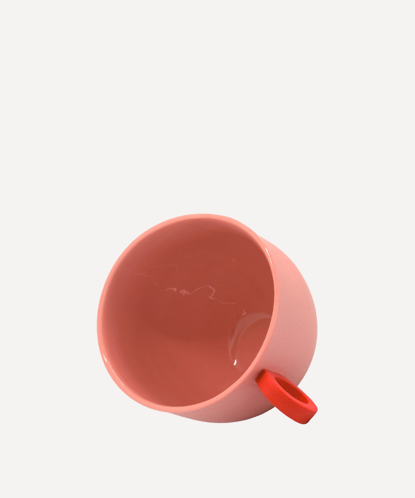 Syros Pink Mug with Pink Ring Handle