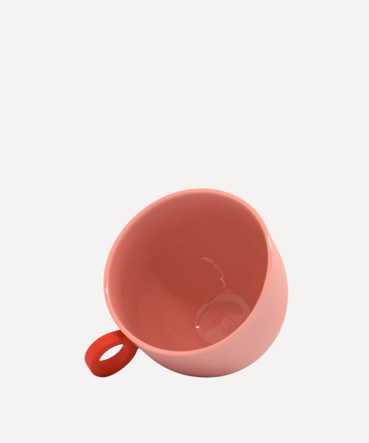 Syros Pink Mug with Pink Ring Handle