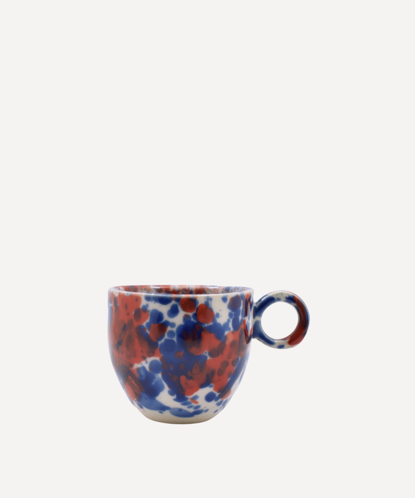 Blue and Red Splatter Espresso Cup