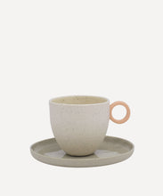 Load image into Gallery viewer, Matt Speckle White Espresso Cup with Peach Handle