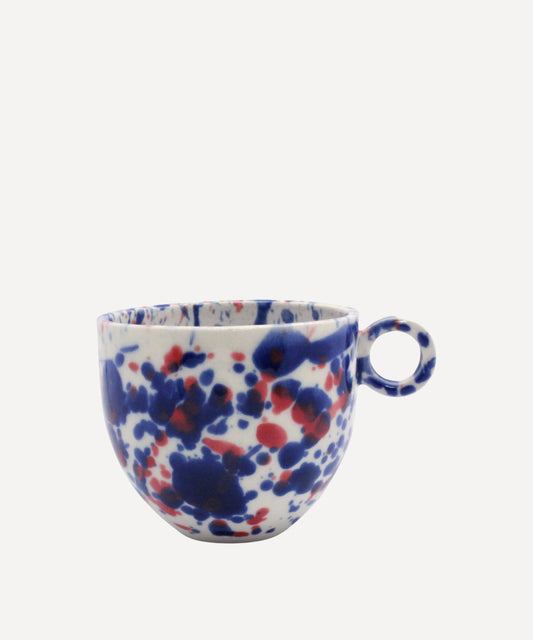 Blue and Red Splatter Mug