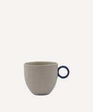 Load image into Gallery viewer, Syros Grey Espresso Cup with Blue Ring Handle
