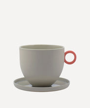 Load image into Gallery viewer, Syros Grey Mug with Pink Ring Handle