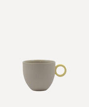 Load image into Gallery viewer, Syros Grey Espresso Cup with Yellow Ring Handle