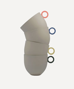 Syros Grey Mug with Yellow Ring Handle